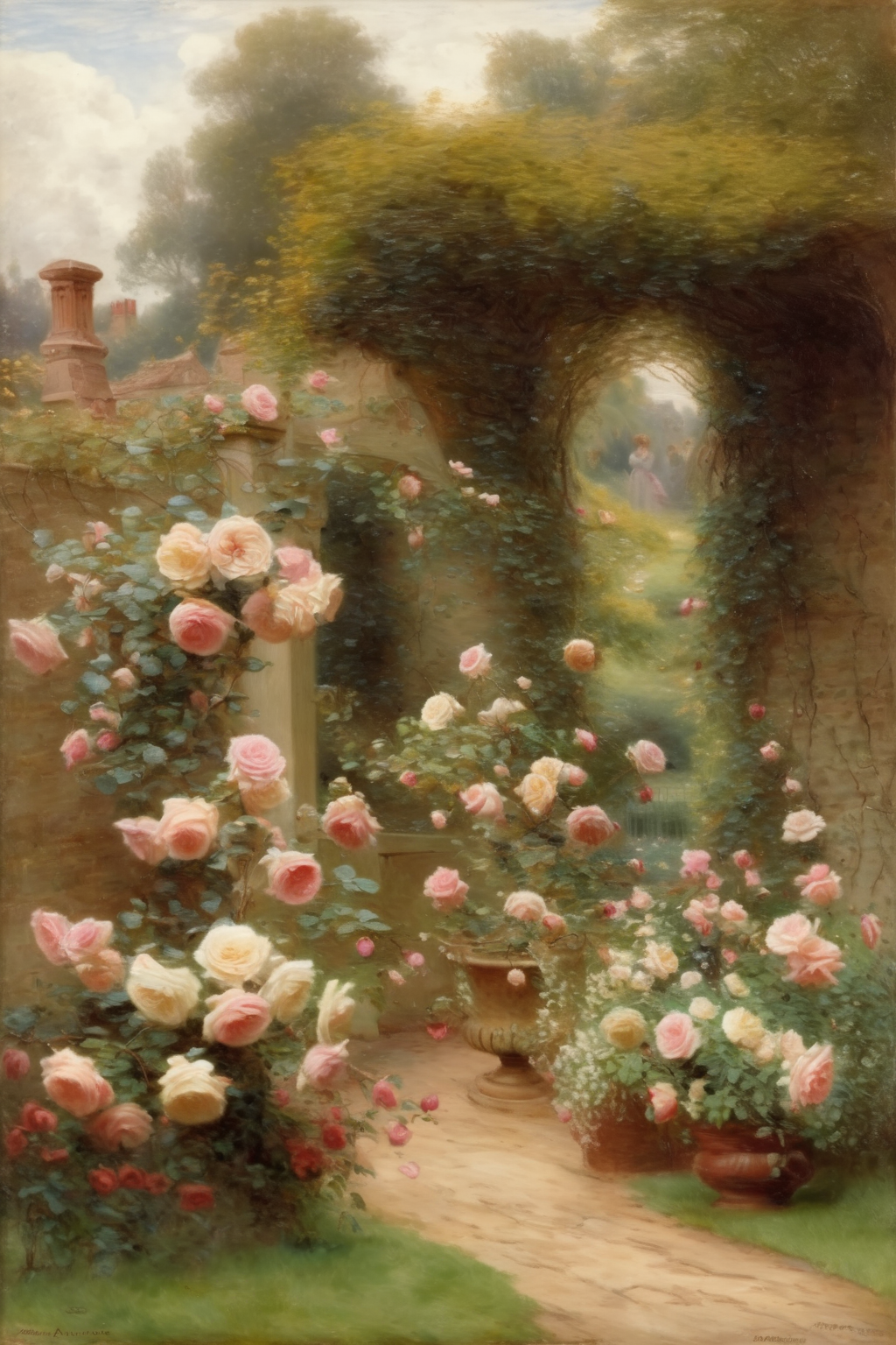 00323-3931115175-_lora_Alfred Augustus Glendening style_1_Alfred Augustus Glendening style - A serene garden filled with blooming roses and twist.png